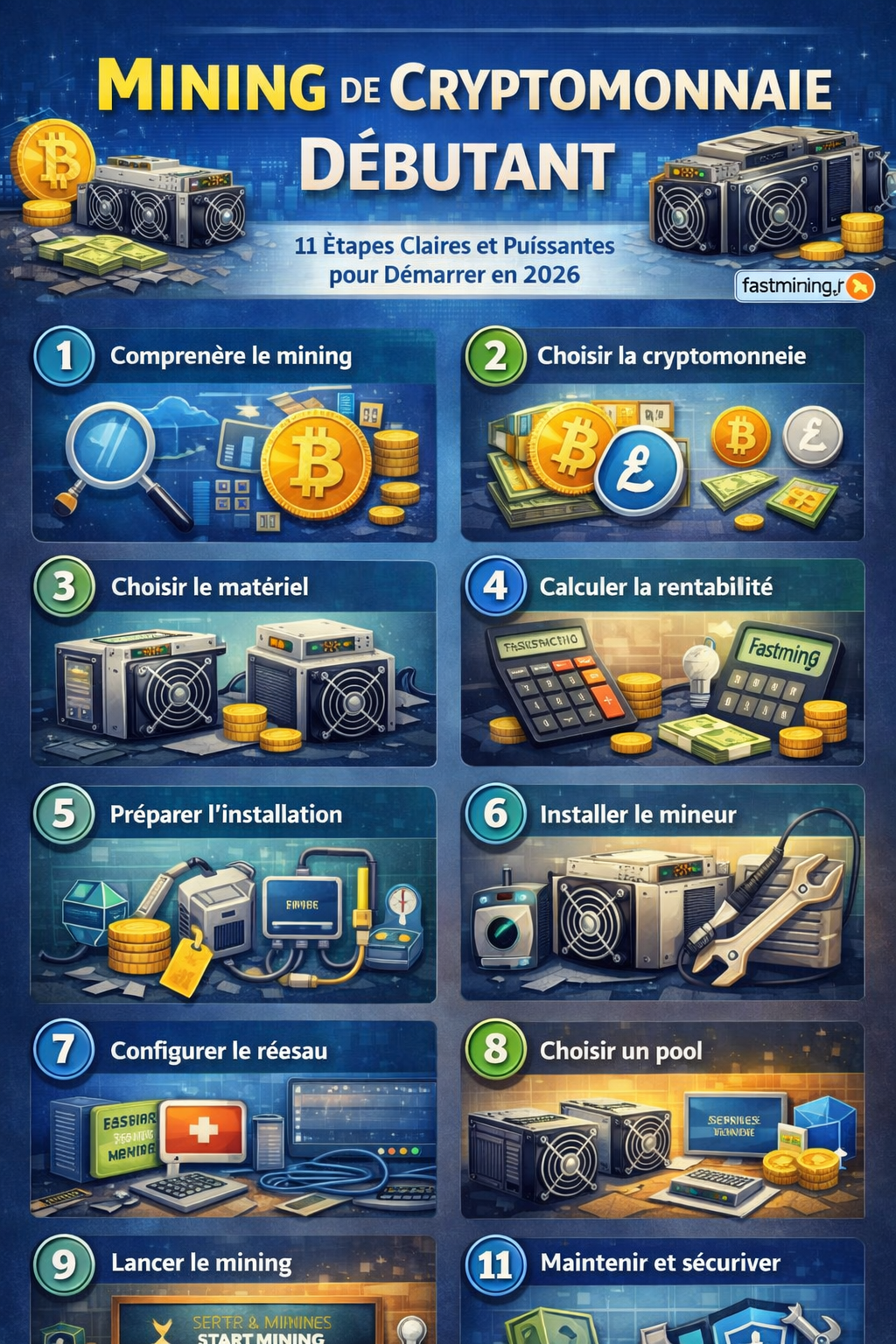 Mining de Cryptomonnaie Débutant : 11 Étapes Claires et Puissantes pour Démarrer en 2026